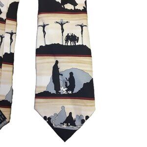 Eagle Silk Tie Jesus Holiday Holy Cross Church Minister Dad Gift Religion